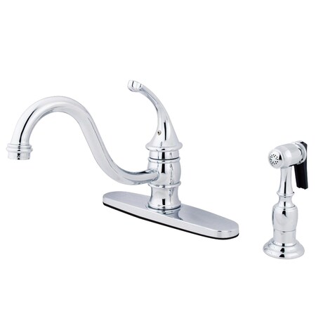 Kingston Brass 8" Centerset Kitchen Faucet W/ Brass Sprayer, Chrome KB3571GLBS